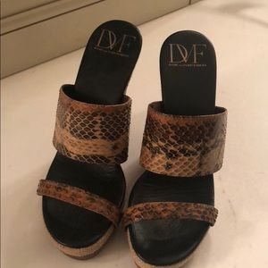 DVF snakeskin wedge